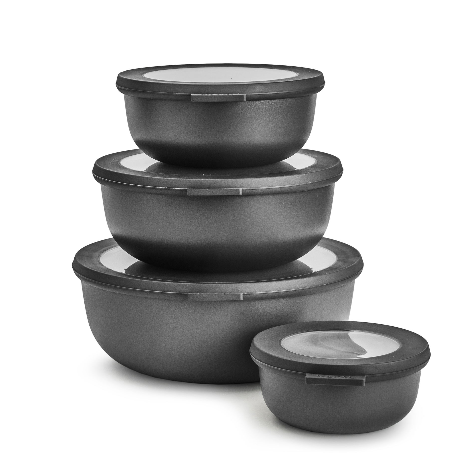 MEPAL Cirqula Nordic Black II 8 el. čierne - plastové kuchynské misky s vekami