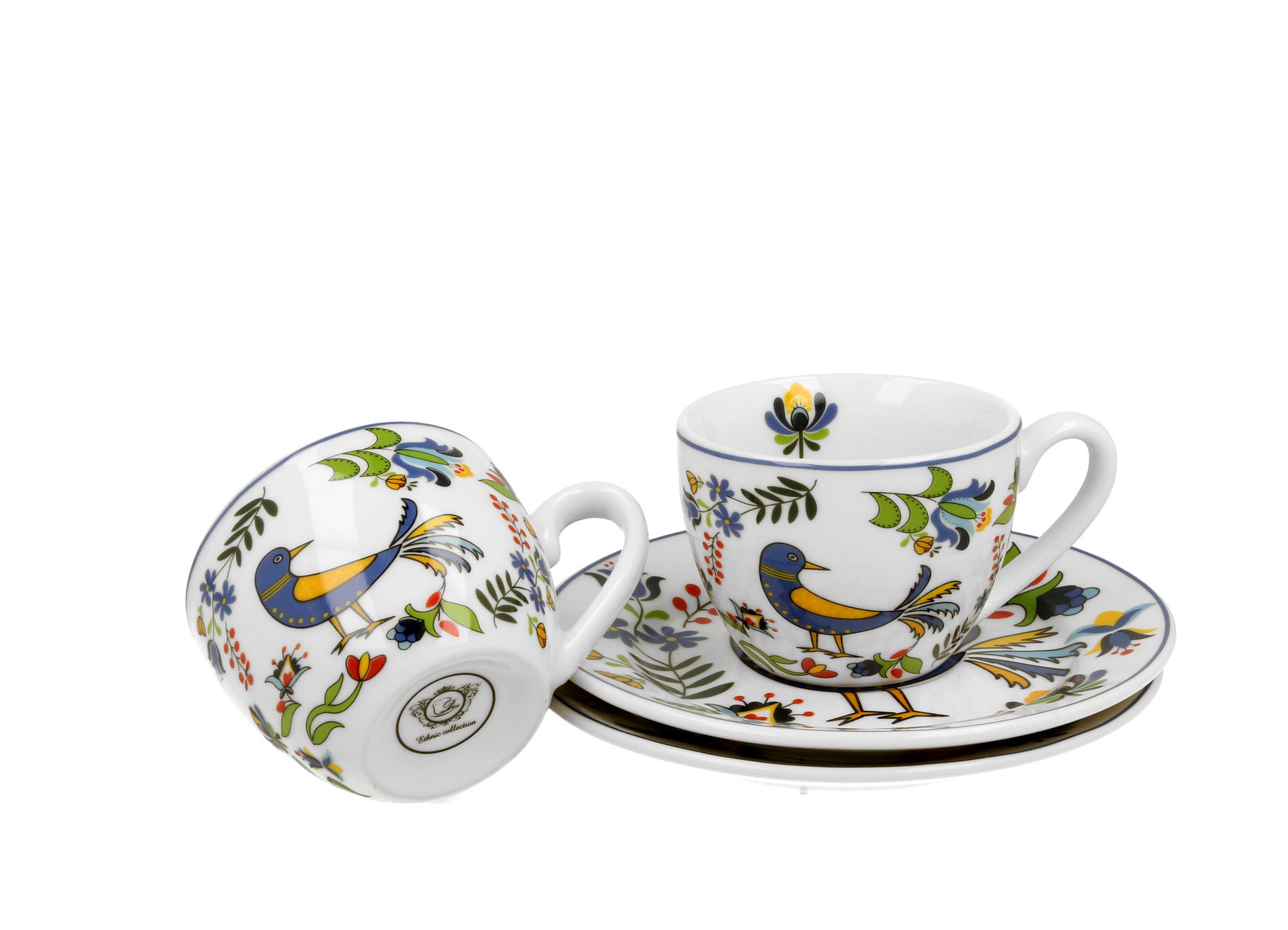 Filiżanki do espresso porcelanowe DUO ETNO PTASZEK KASZUBSKI 90 ml 2 szt.