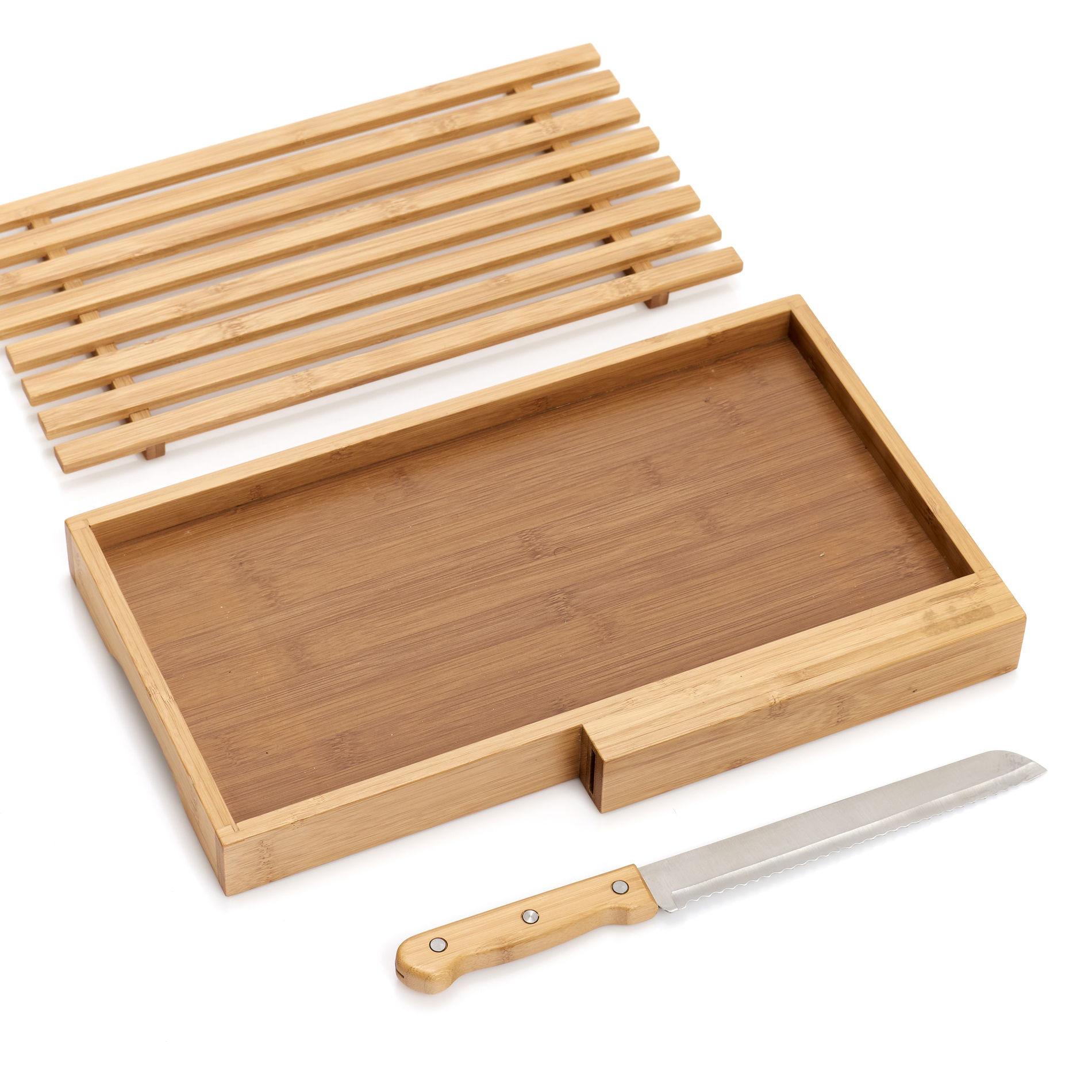 ZELLER Bamboo 39,5 x 23,5 cm - bambusová doska na krájanie chleba s nožom