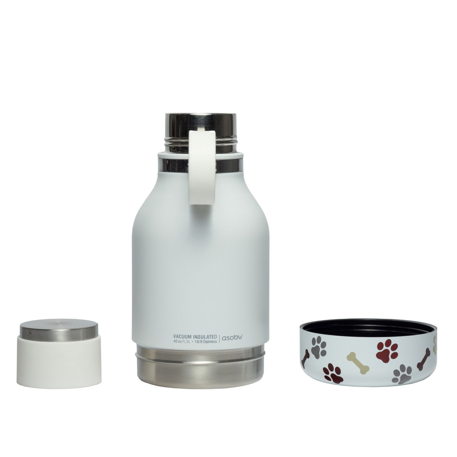 ASOBU Dog Bowl 0,975 l - termoska na vodu z nerezové oceli s miskou pro psa