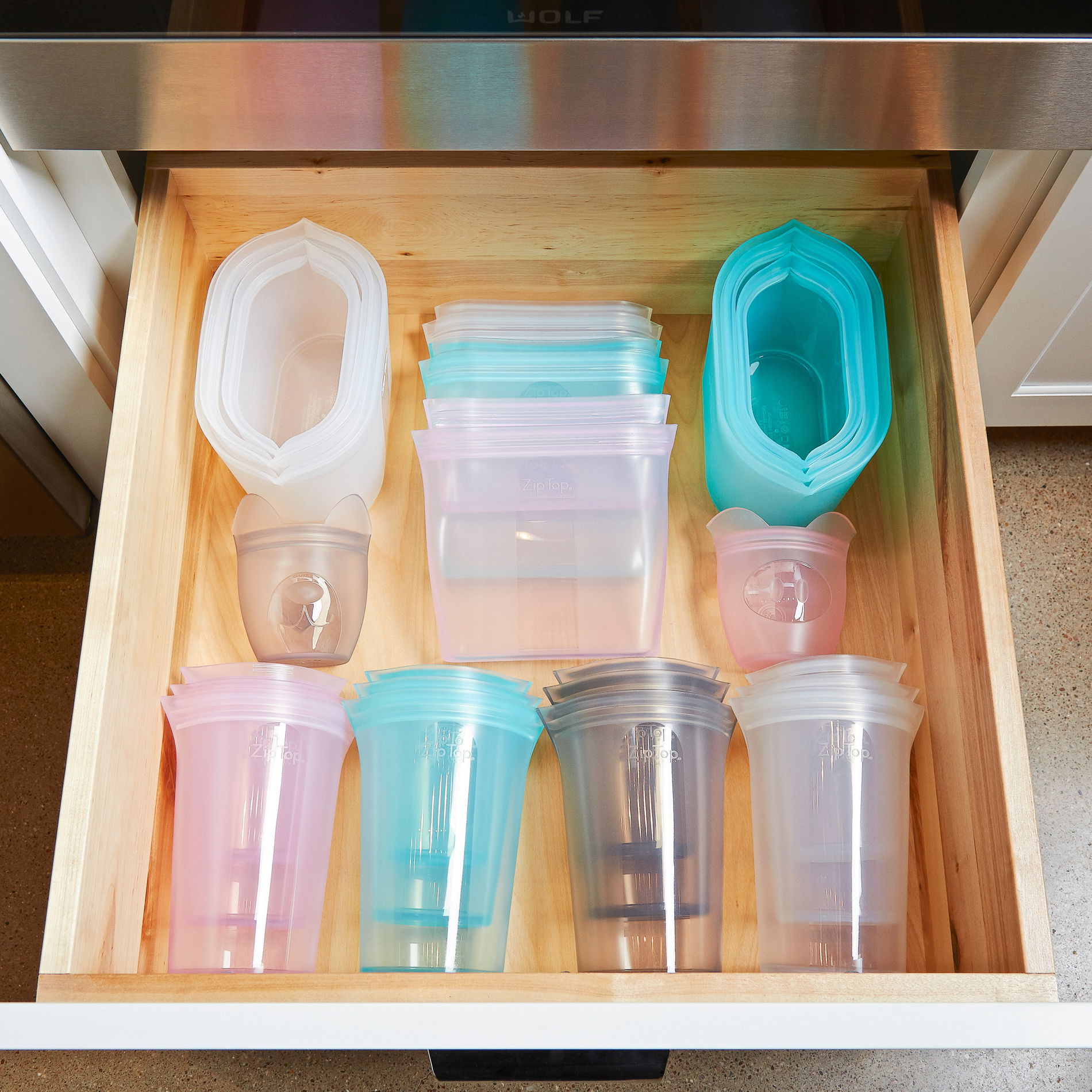 ZIP TOP Cups Levandule 0,71 l růžová - znovu uzavíratelný sáček na potraviny