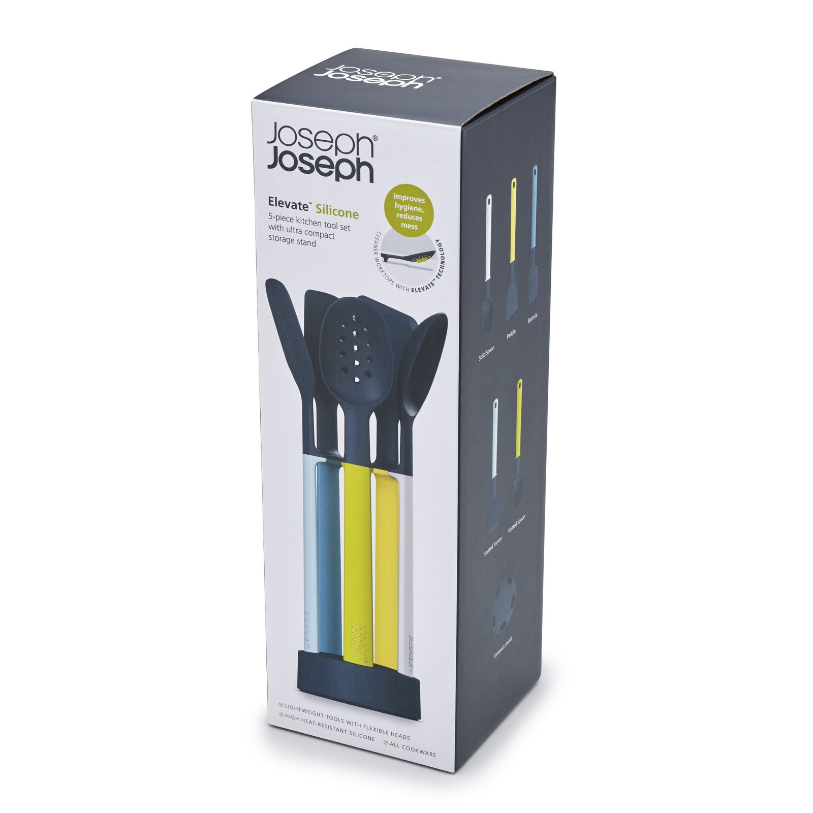JOSEPH JOSEPH Elevate Silicon New vícebarevné 6 ks (10176) – silikonové kuchyňské náčiní se stojanem