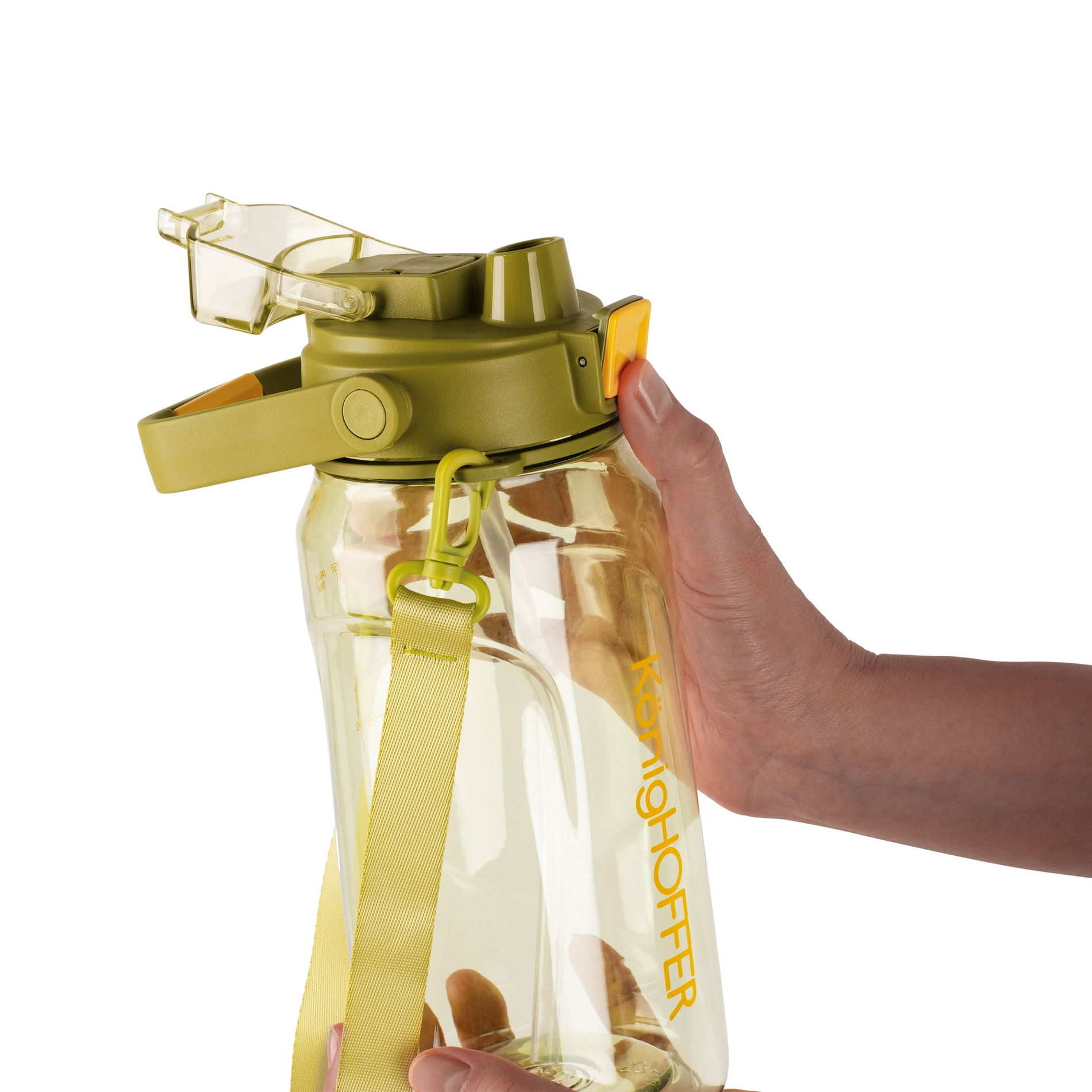 Láhev / láhev na vodu velká tritanová s brčkem a popruhem na nošení KONIGHOFFER REMO 1,4 l