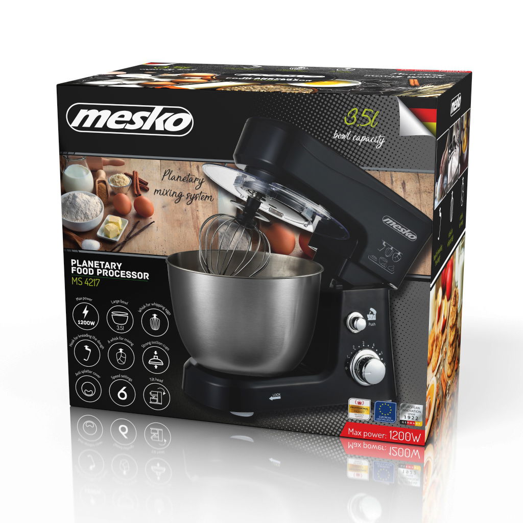 MESKO MS 4217 1200 W - kuchyňský planetární mixér / robot s mísou