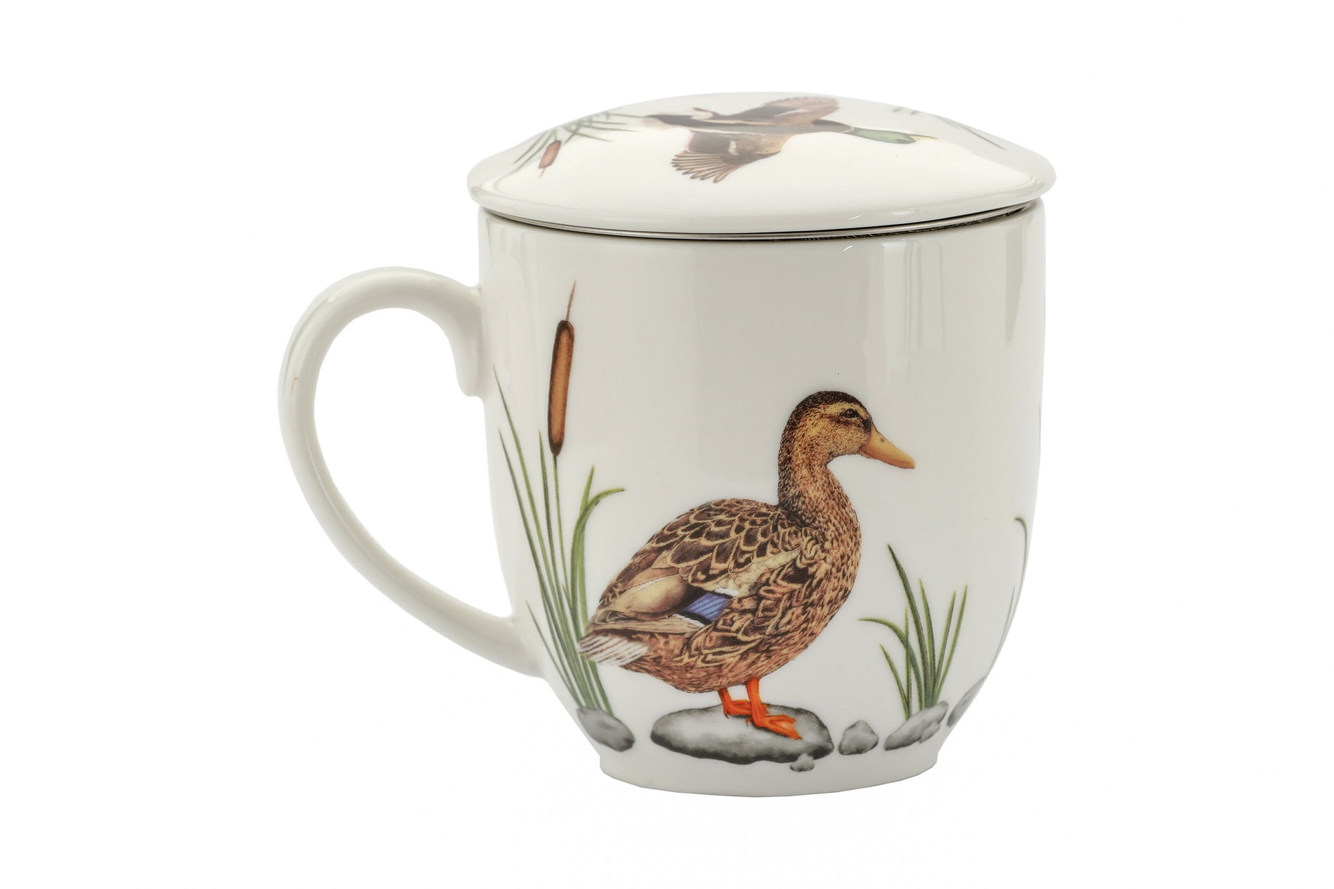 Porcelánový hrníček s čajovým infuzerem a víkem BY AGATA HAJDECKA 380 ml