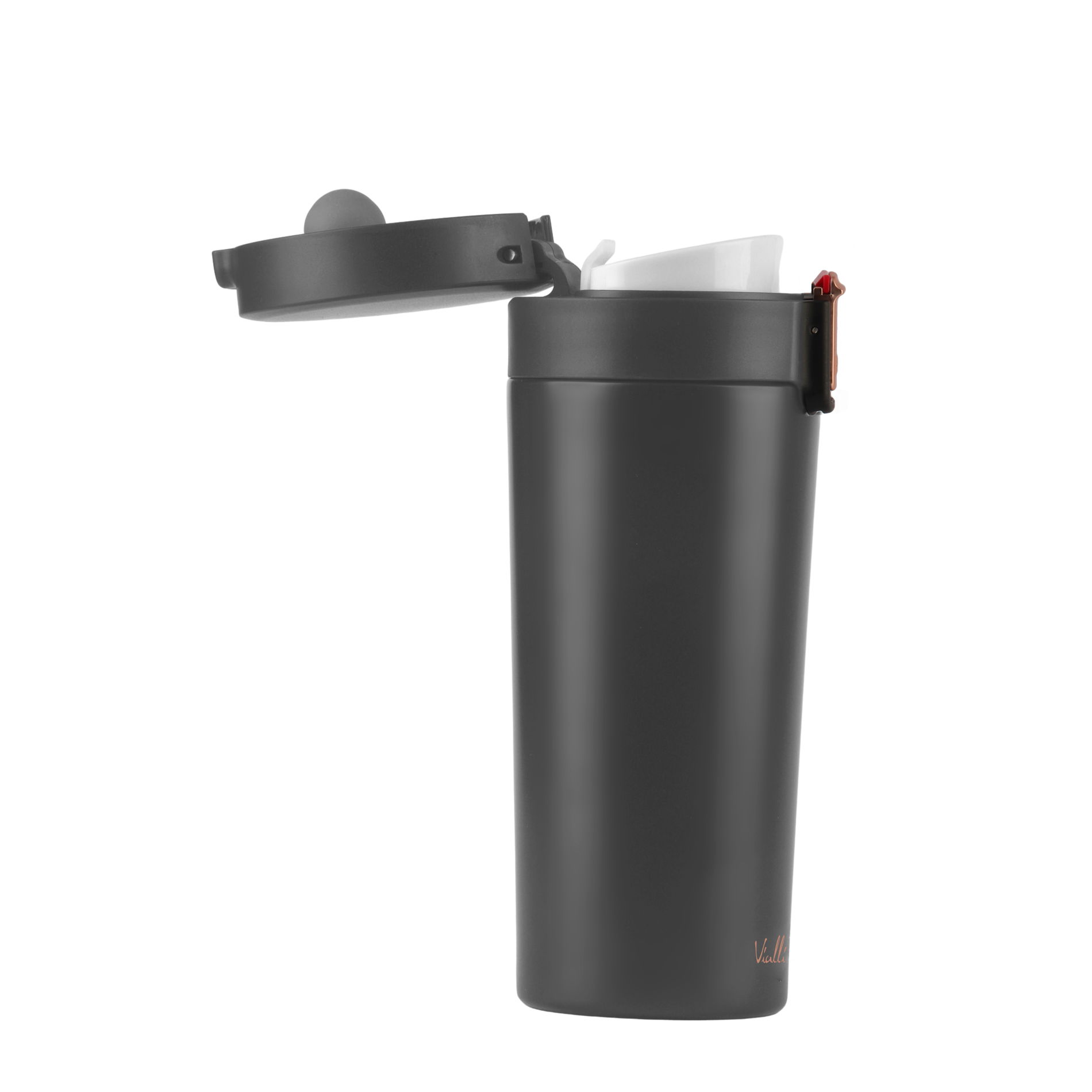 VIALLI DESIGN Fuori 400 ml czarny - kubek termiczny ze stali nierdzewnej