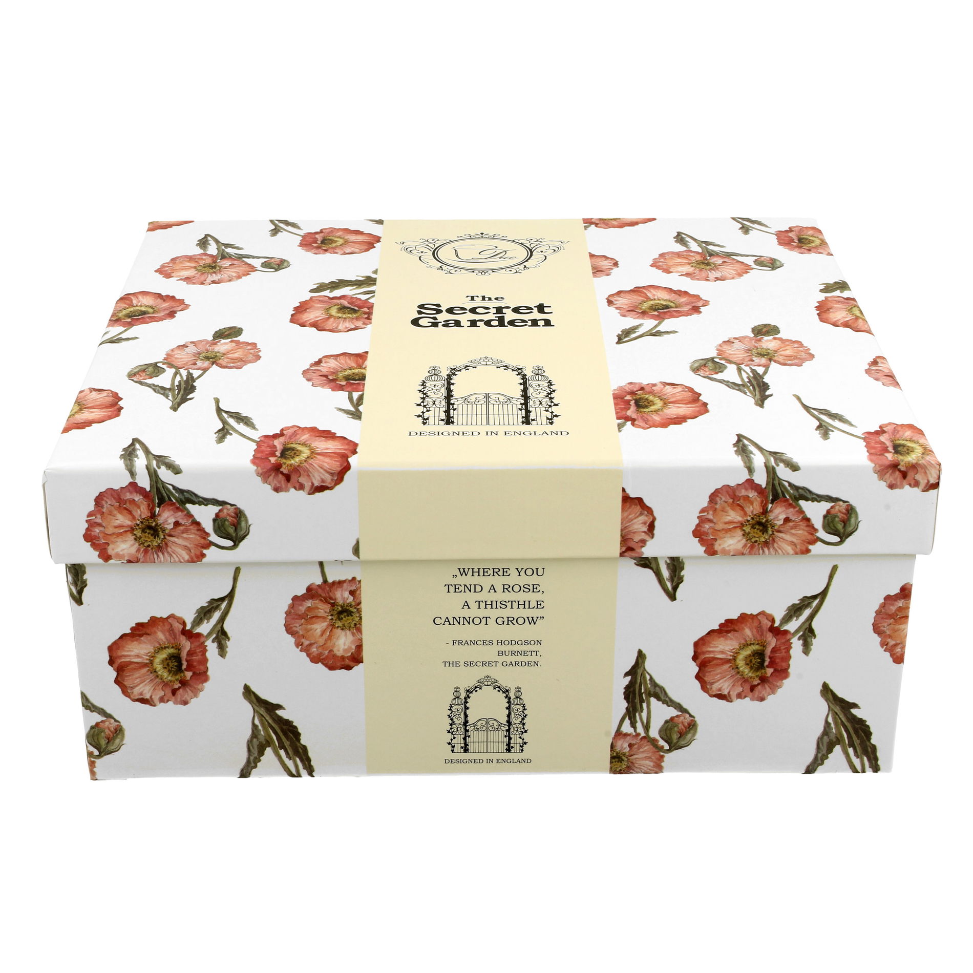 Filiżanki do kawy i herbaty porcelanowe ze spodkami DUO SECRET GARDEN KREMOWE 280 ml 2 szt.