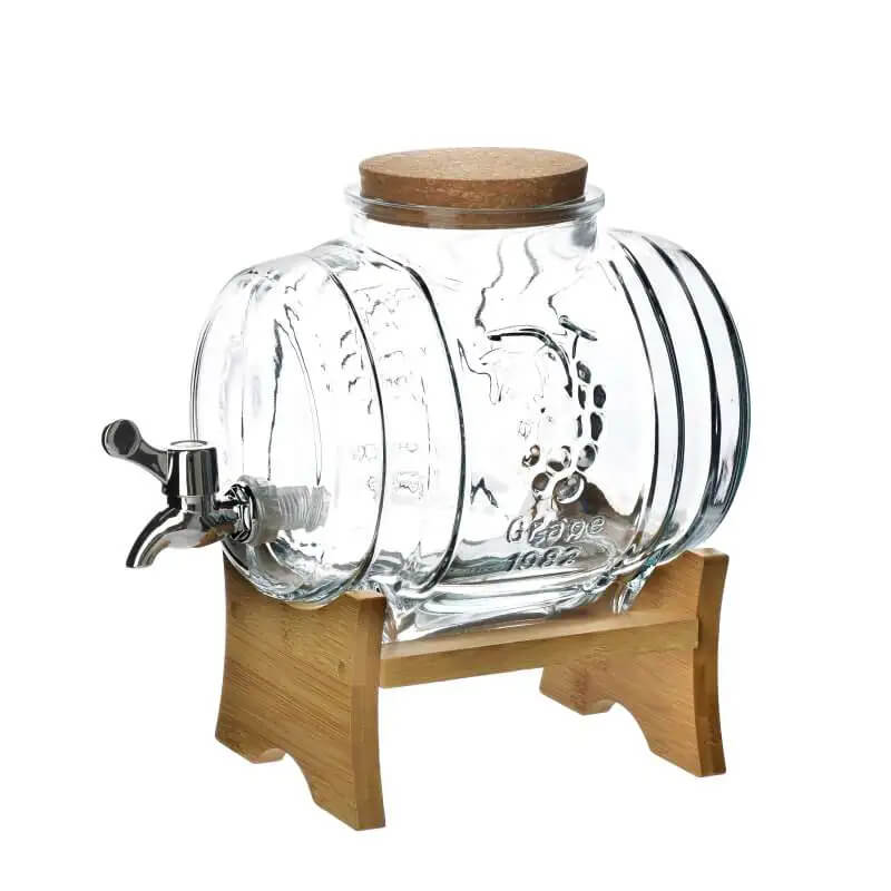 Sklenený zásobník na nápoje s kohútikom MODERN KITCHEN 3 l