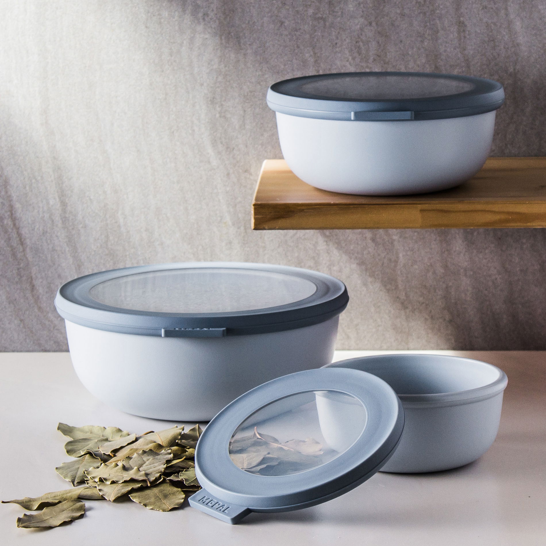 MEPAL Cirqula Nordic Blue 0,35 l modrá - plastová kuchyňská mísa na s víkem