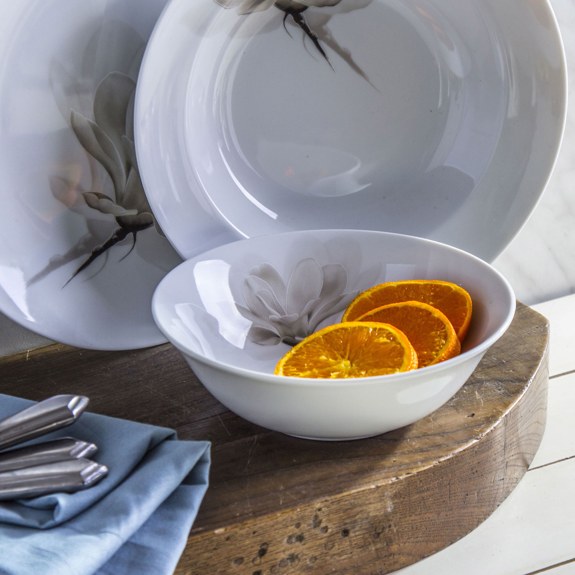 Porcelánová mísa / salátová mísa LUBIANA MAGNOLIA bílá 0,6 l
