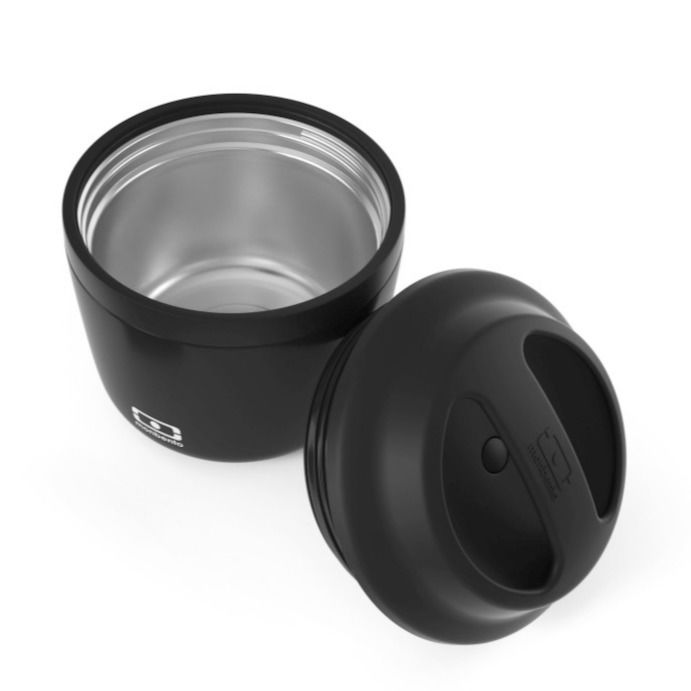 MONBENTO Element New Black Onyx 0,55 l čierny - termos na jedlo z nerezovej ocele