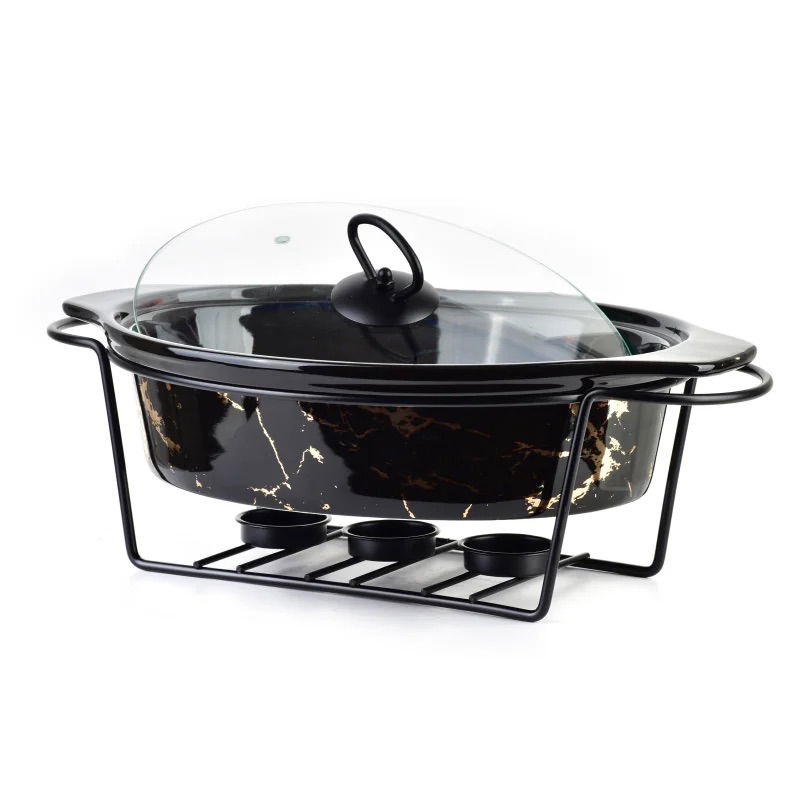Keramický hrniec s pokrievkou a ohrievačom MODERN KITCHEN 1,6 l