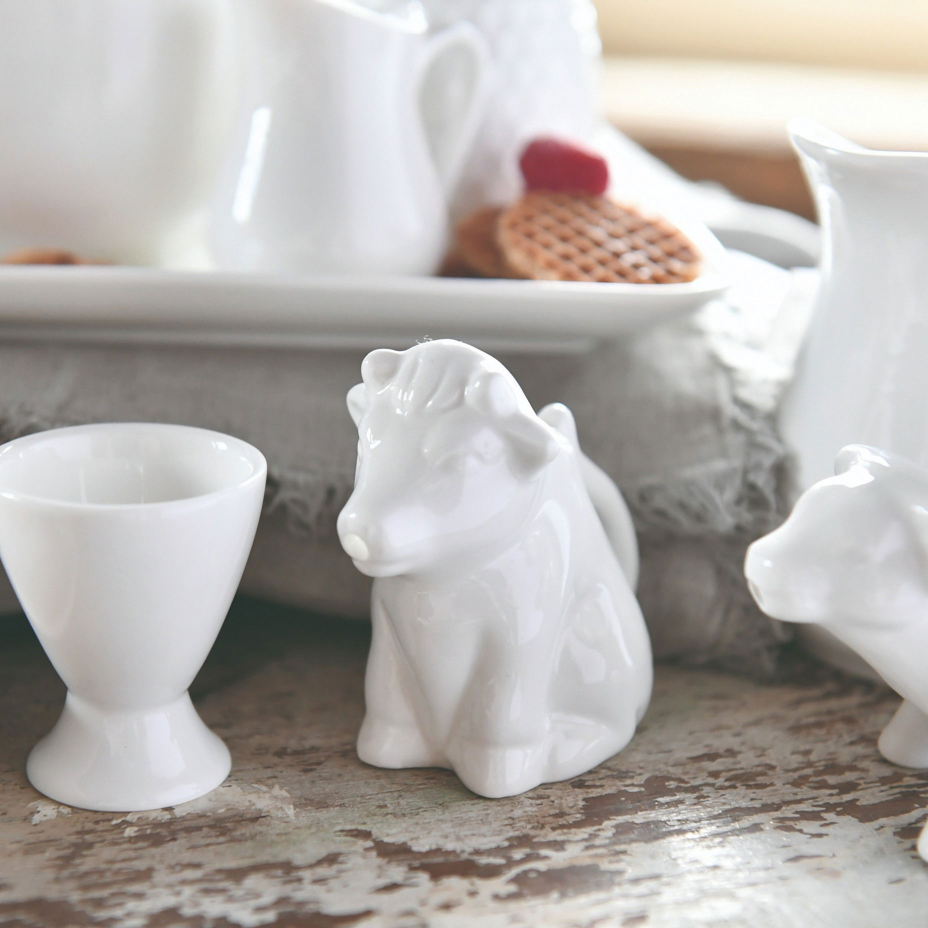 LA PORCELLANA BIANKA Mucchine - porcelánový mlékař / konvička na mléko