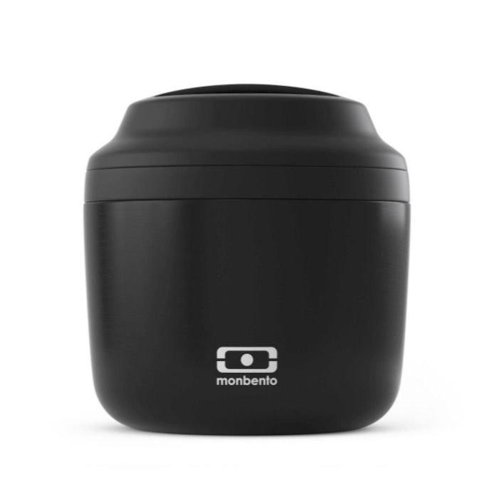 MONBENTO Element New Black Onyx 0,55 l čierny - termos na jedlo z nerezovej ocele