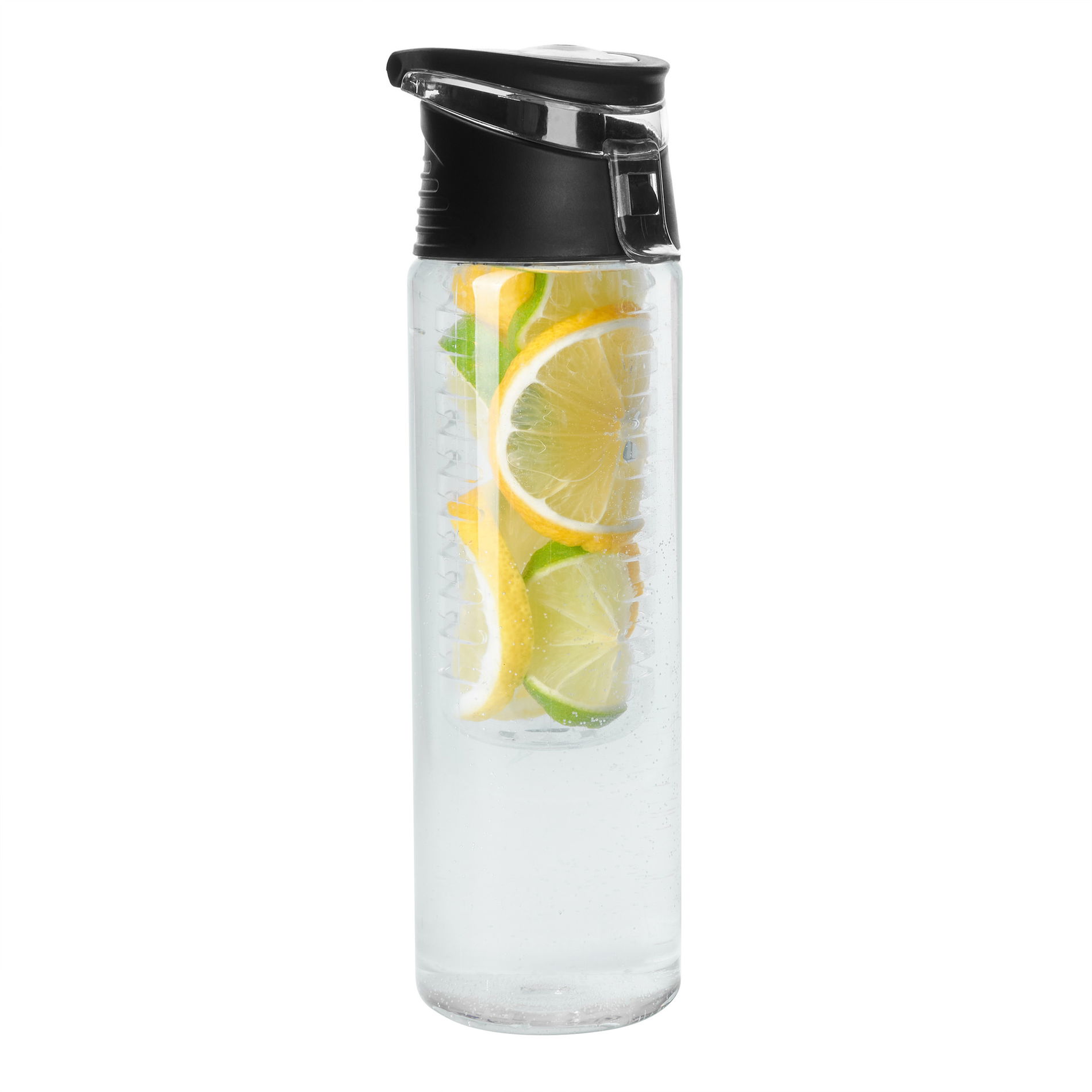 Plastová láhev na vodu a nápoje se sítkem na ovoce FRESH ČERNÁ 0,7 l
