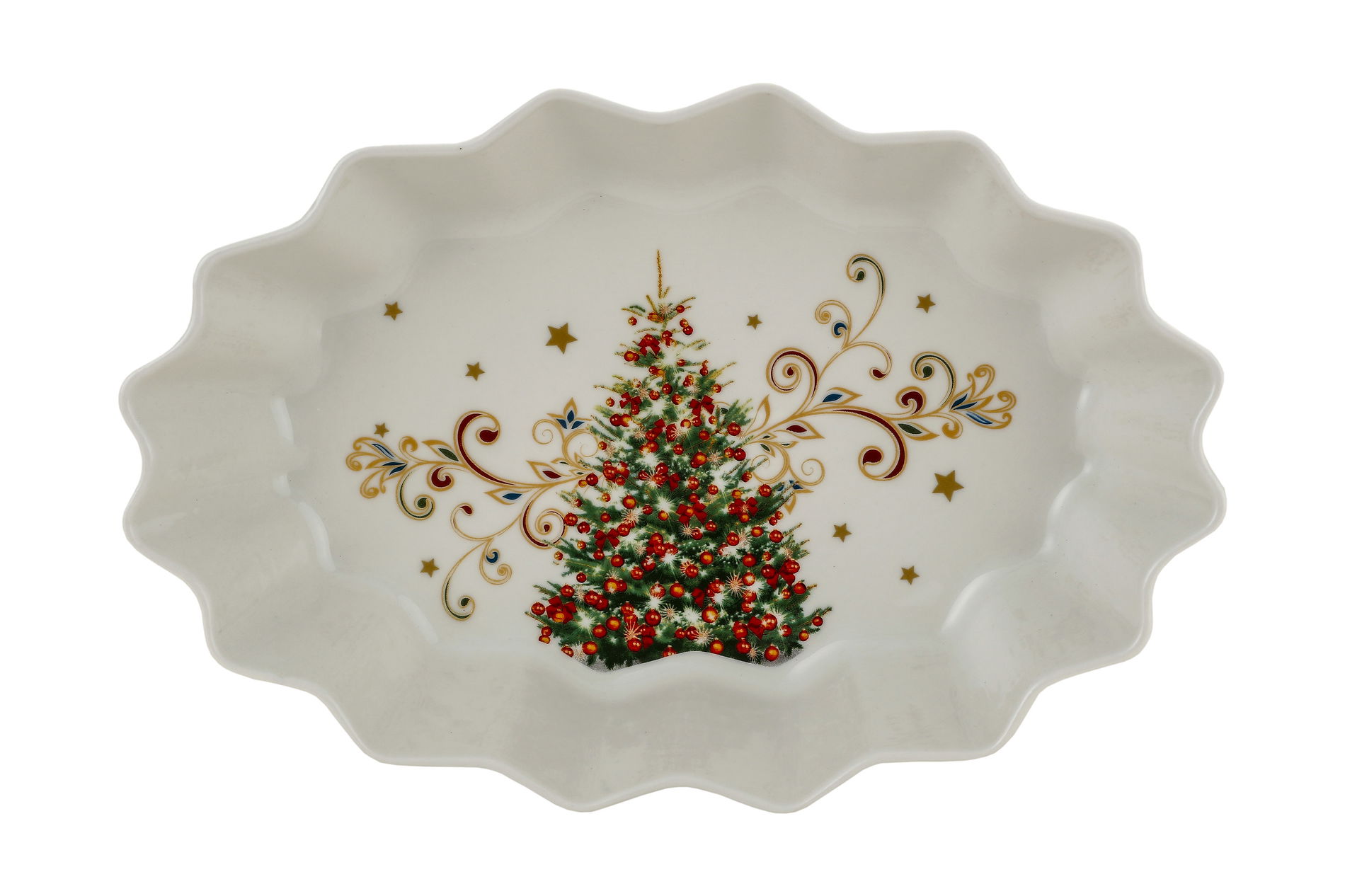 Vianočný tanier / porcelánový tanier MAGNOBLE Vianočný stromček 15,5 x 25 cm