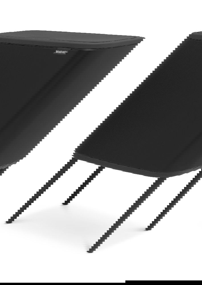 BRABANTIA Touch Bin Bo 3 x 11 l czarny - kosz do segregacji śmieci stalowy trzykomorowy