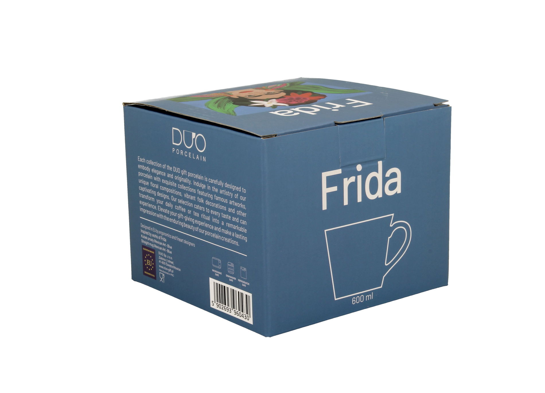 Porcelánový hrnček DUO ART GALLERY FRIDA MEXICAN ART BLUE 600 ml