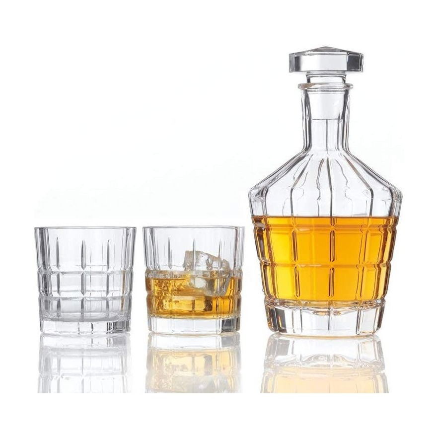 Skleněná karafa se skleničkami na whisky LEONARDO SPIRITII 3 el.