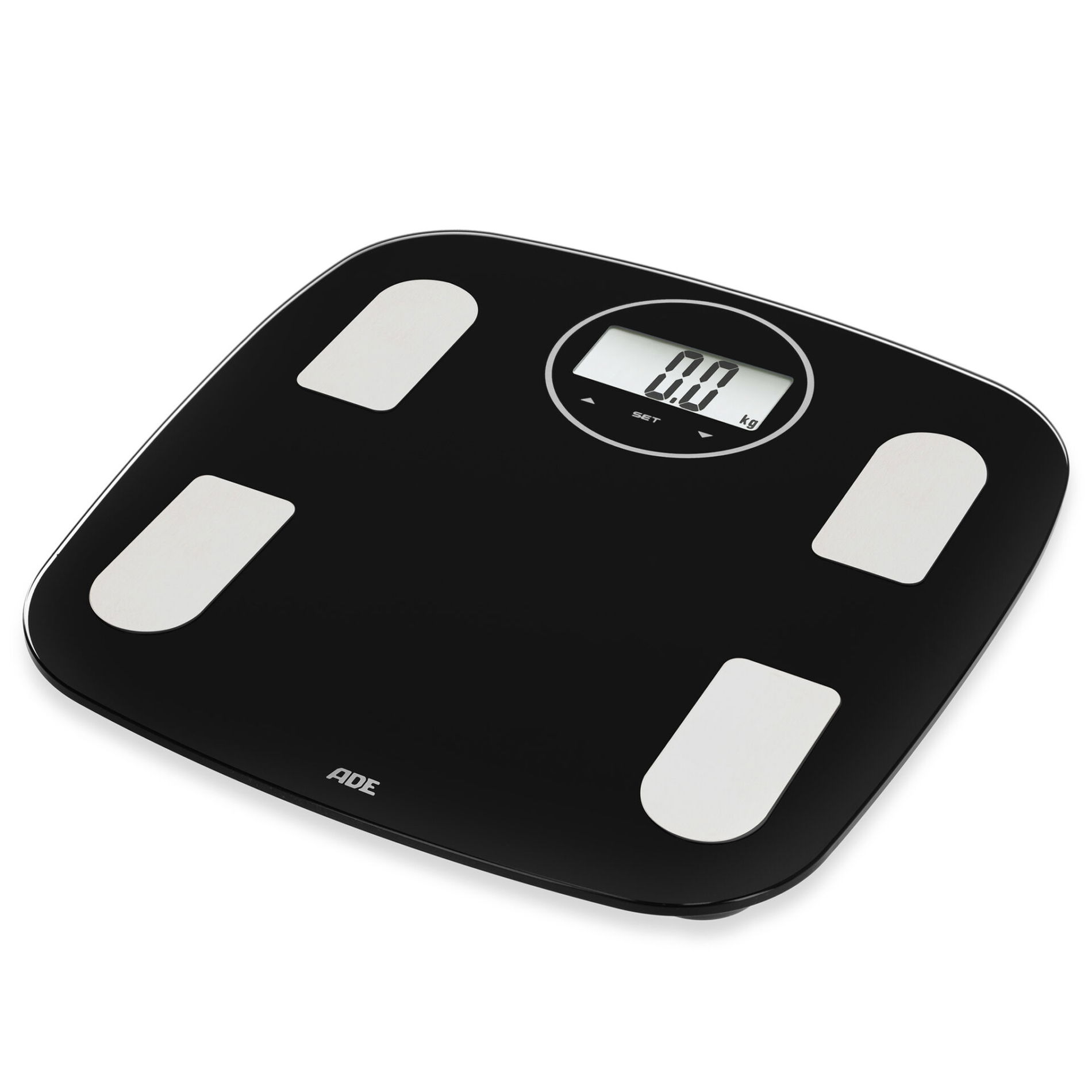 ADE Nova 31 x 30 cm - elektronická skleněná koupelnová váha s měřením tukové tkáně