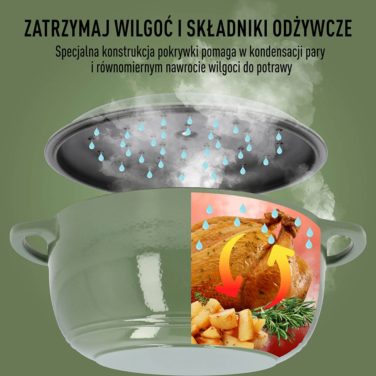 BROWIN Šalviový 5,8 l - smaltovaný liatinový hrniec