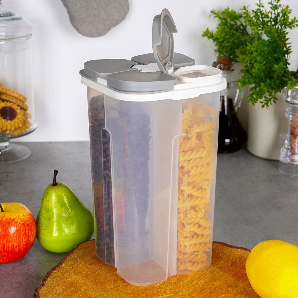 Pojemnik na produkty sypkie z dozownikiem dzielony EXCELLENT HOUSEWARE 2,4 l