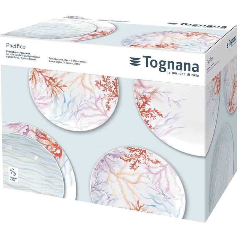 TOGNANA Pacifico 18 el. - komplet talerzy porcelanowych na 6 osób