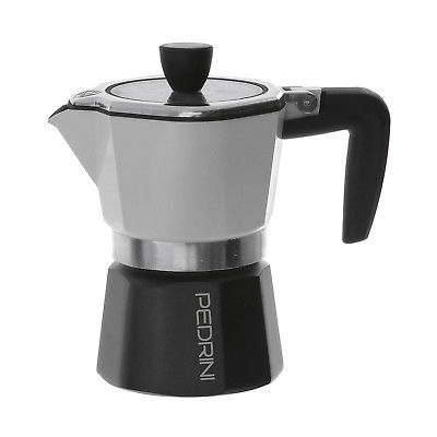 PEDRINI Sei Moka Plus na 3 filiżanki espresso (3 tz) biała - kawiarka aluminiowa ciśnieniowa
