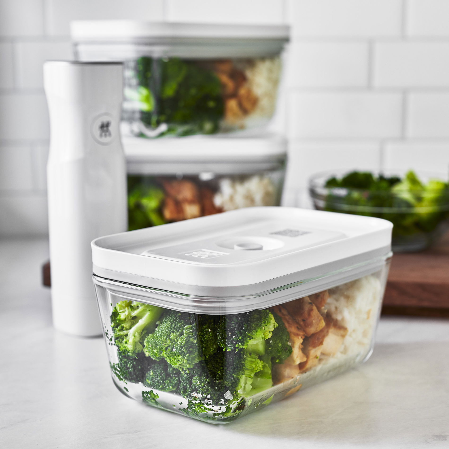 ZWILLING Fresh &amp; Save 2 l bílá – vzduchotěsná skleněná dóza (nádoba) na potraviny