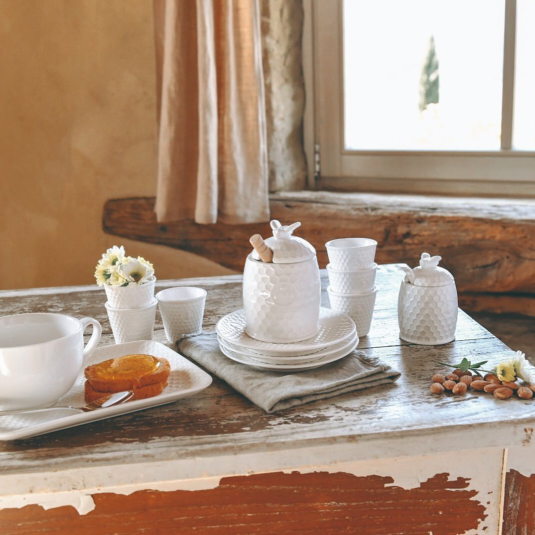 LA PORCELLANA BIANCA Aperegina 200 ml - cukiernica z łyżeczką porcelanowa