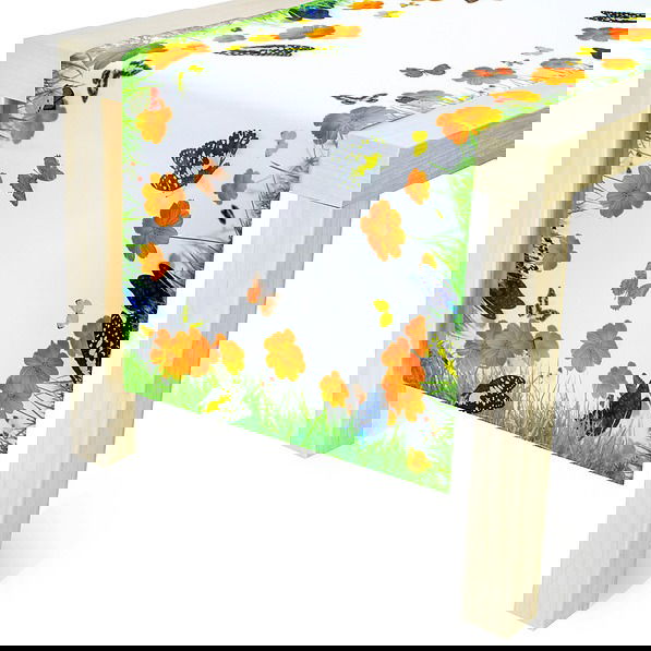 Bieżnik na stół plamoodporny poliestrowy JEDEKA MILANO BUTTERFLY BIAŁY 50 x 100 cm
