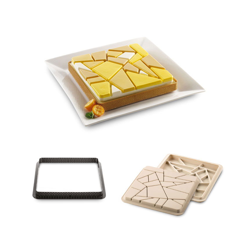 SILIKOMART TarteDecor Kit Tarte Liberty 18 x 18 cm černá – plastová forma / prsten na koláče