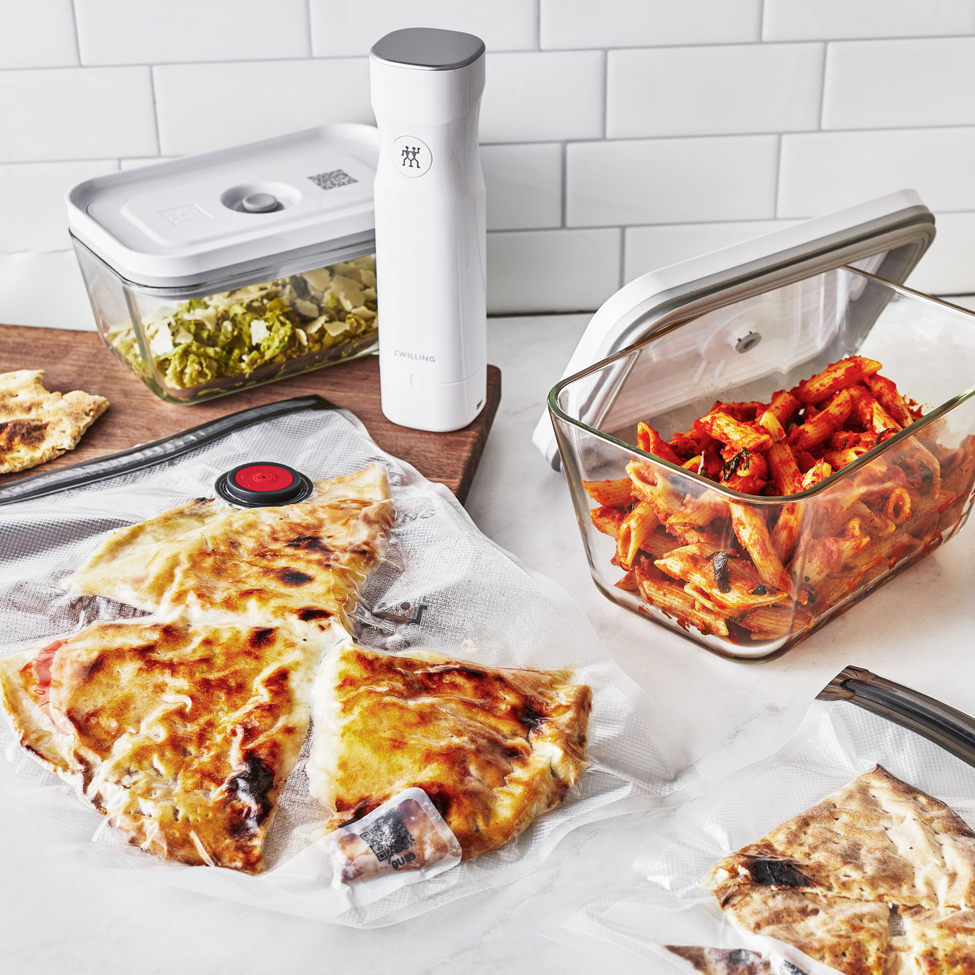 ZWILLING Fresh & Save 2 szt. - pojemniki na żywność próżniowe szklane z pompką i workami