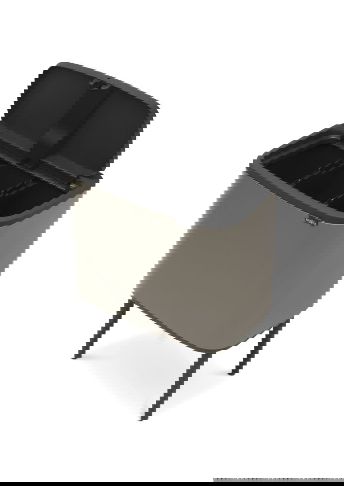 BRABANTIA Touch Bin Bo 3 x 11 l platynowy - kosz do segregacji śmieci stalowy trzykomorowy
