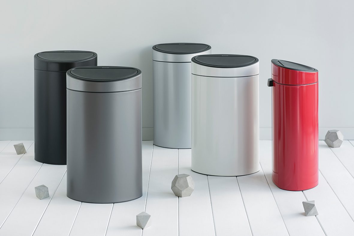 BRABANTIA Touch Bin 40 l biały - kosz na śmieci ze stali nierdzewnej