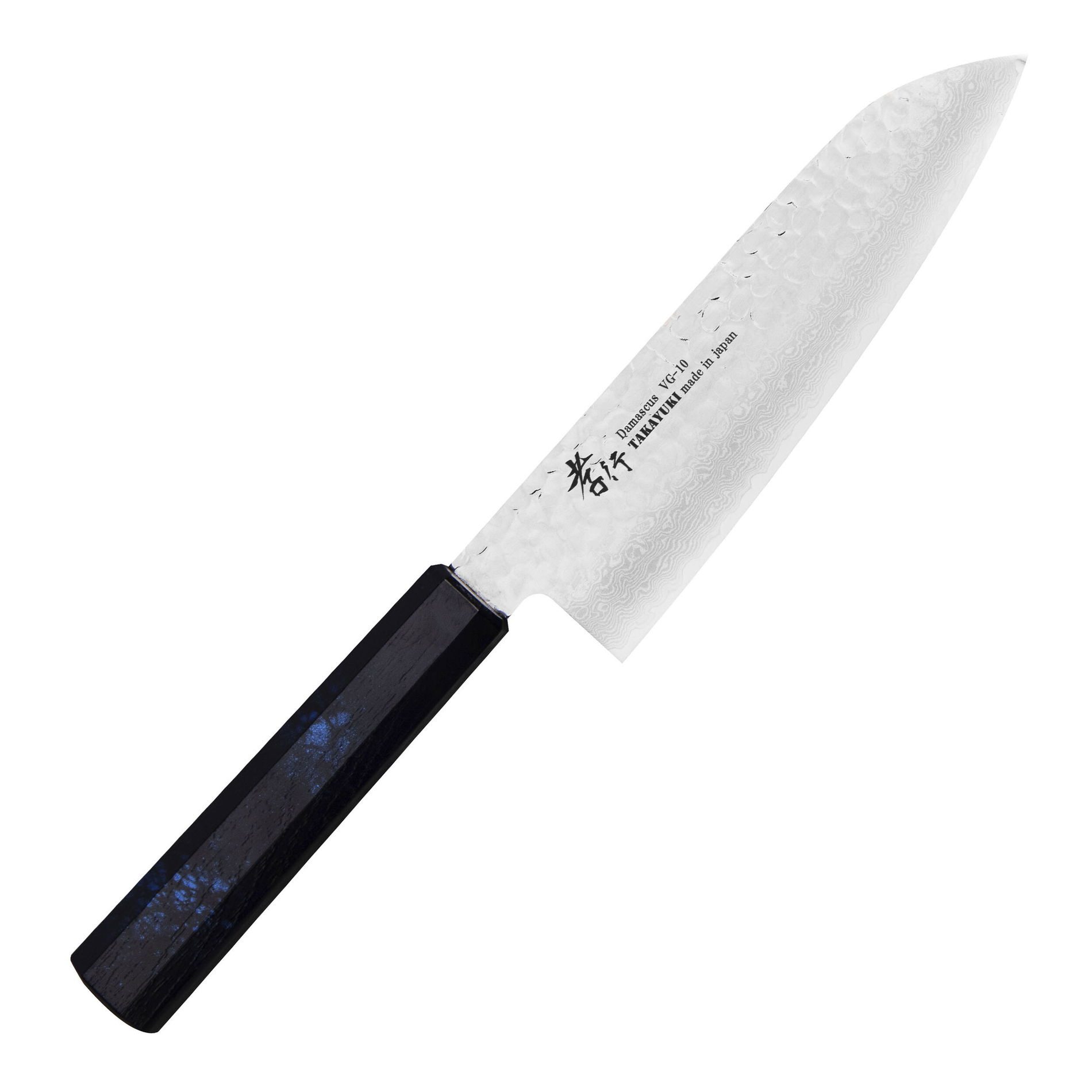 SAKAI TAKAYUKI Nanairo Blue 17 cm - japonský nůž Santoku z damascénské oceli
