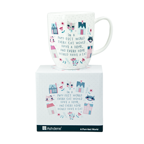 Porcelánový hrnek ASHDENE CATS 5 modrý 350 ml