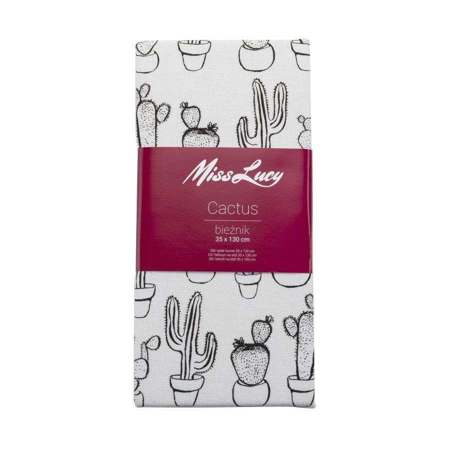 Polyesterový běhoun na stůl MISS LUCY CACTUS 35 x 130 cm
