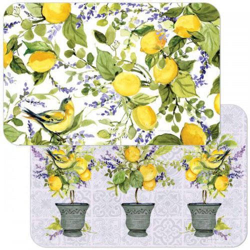 CALA HOME WATERCOLOR LEMONS 43 x 28,5 cm oboustranná plastová podložka na stůl / podložka na stůl