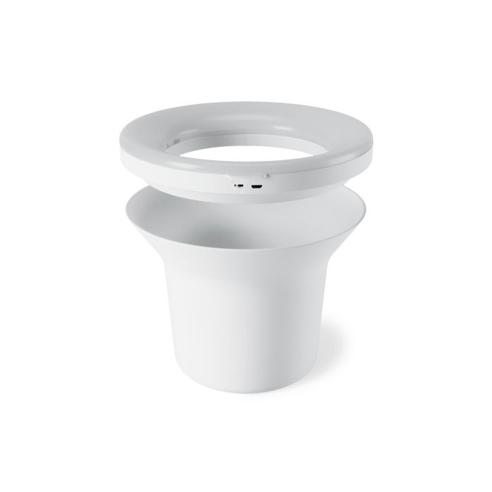UMBRA Ora Led 21 cm bílý - osvětlený melaminový květináč (obal na květináč)