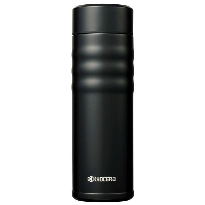 KYOCERA Twist Top Wave Big 500 ml czarny - kubek termiczny ze stali nierdzewnej z powłoką ceramiczną
