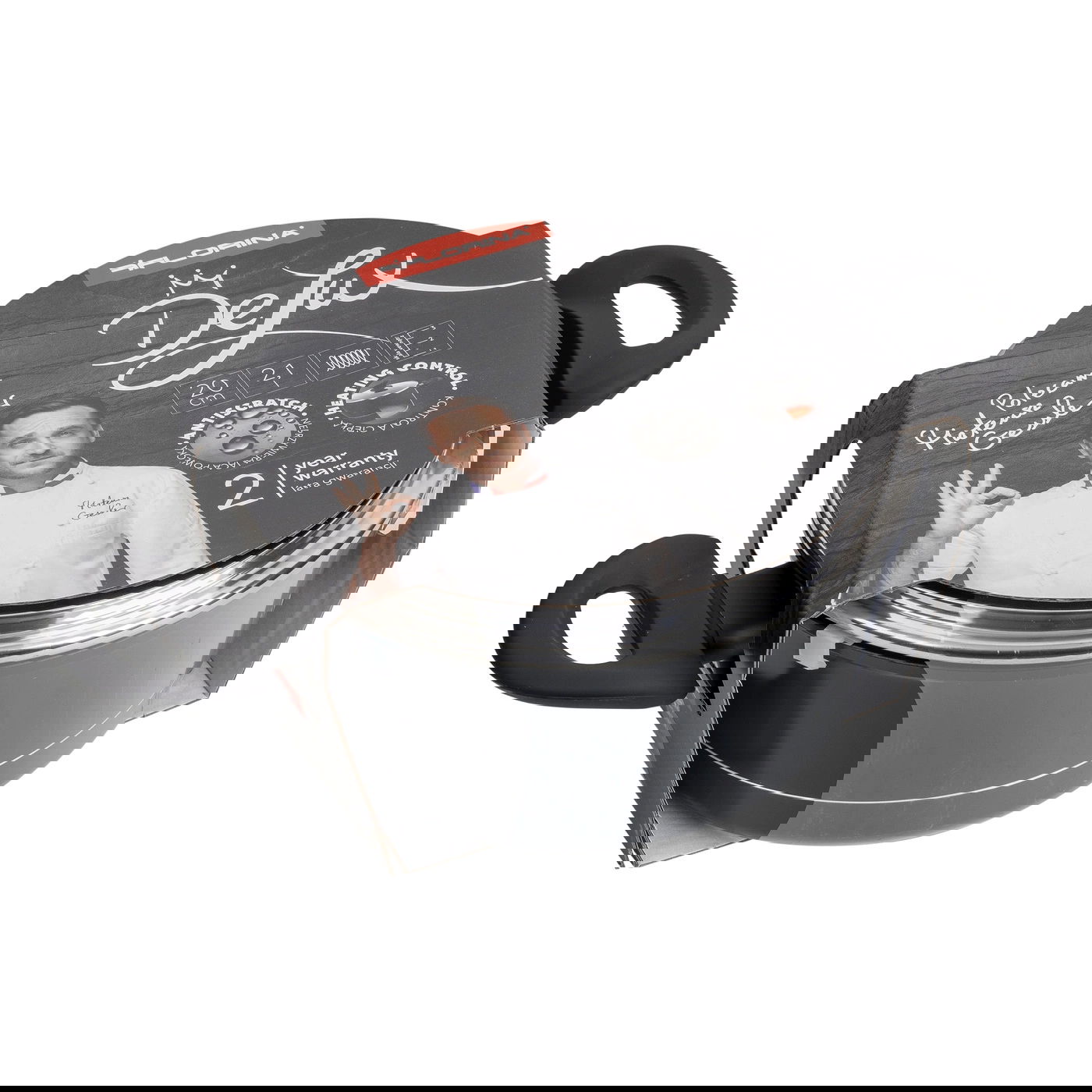 Garnek aluminiowy z pokrywką FLORINA DELUX 2,1 l