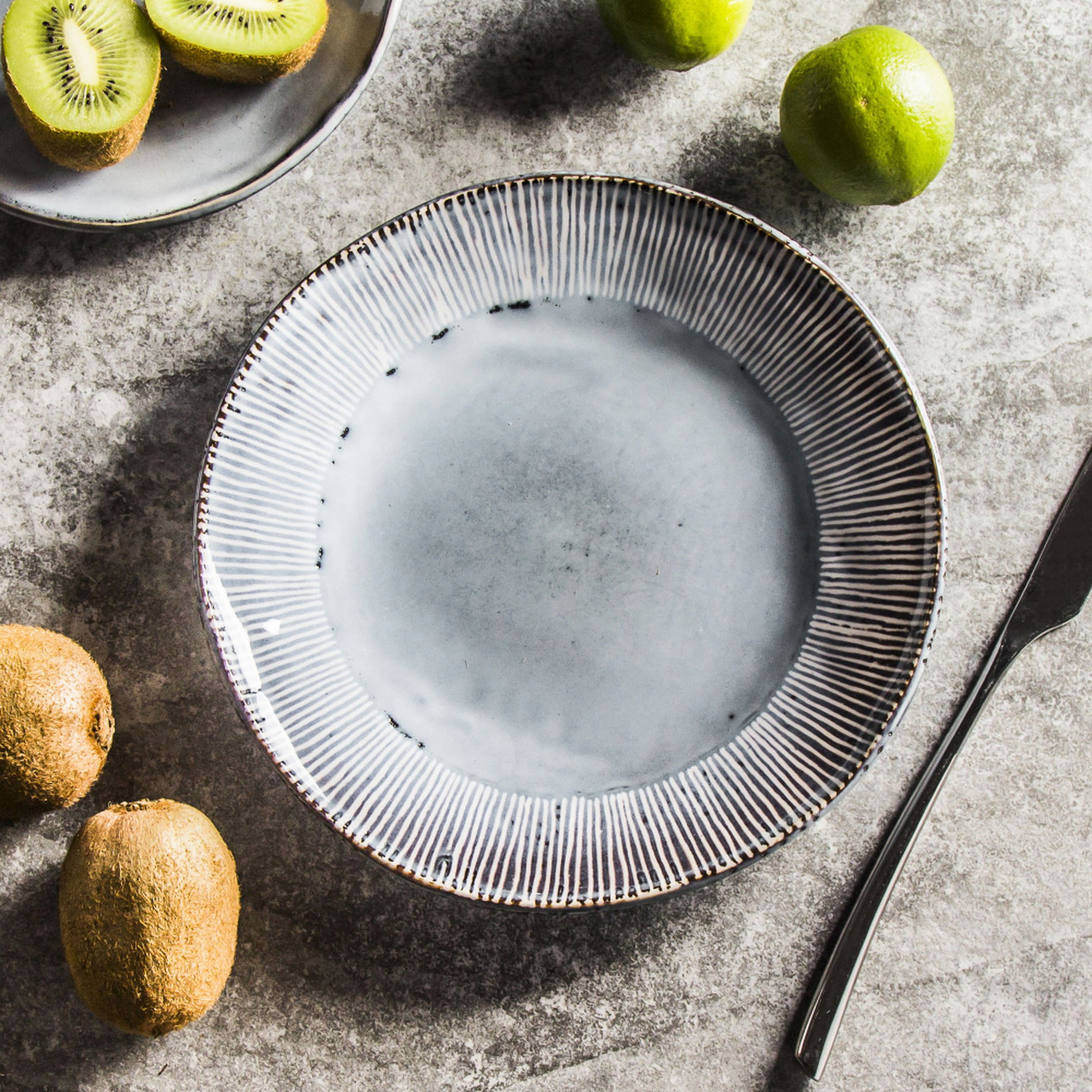 Zestaw śniadaniowy kamionkowy na 3 osoby ORGANIC HAND MADE (9 el.)