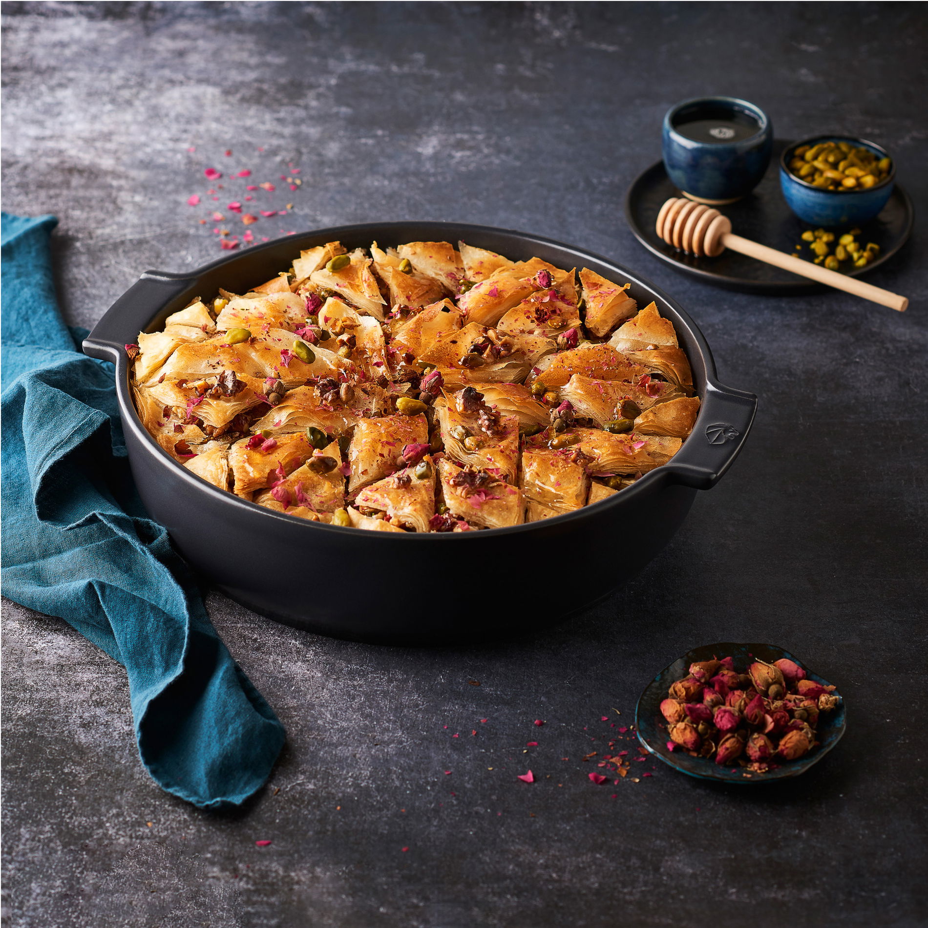 PEUGEOT Appolia 23 cm szare - naczynie żaroodporne do zapiekania ceramiczne