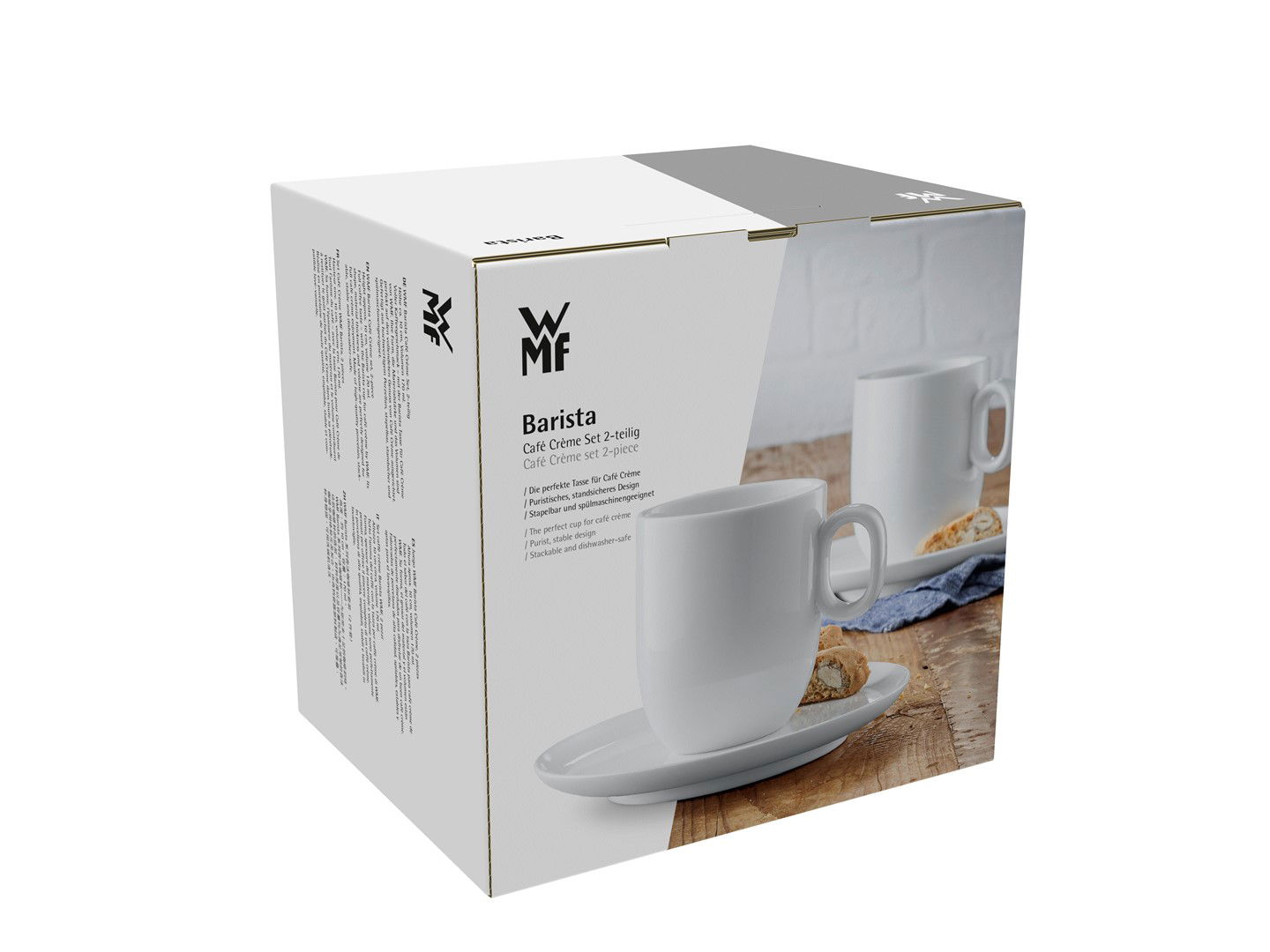WMF Barista 170 ml 2 szt. - filiżanki do kawy i herbaty porcelanowe ze spodkami