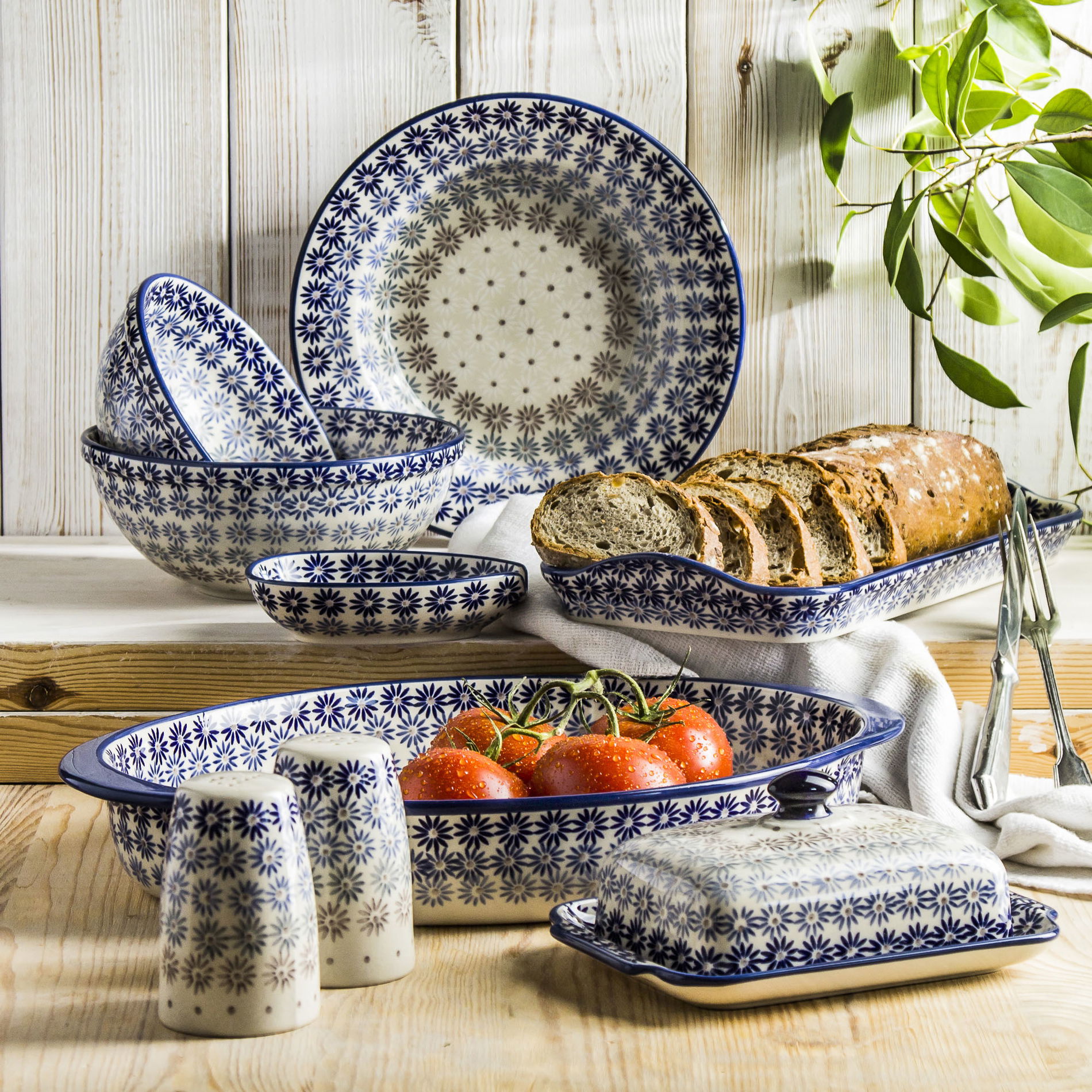 Keramická miska / šalátová miska Bolesławiec 17 cm - dek. AS55
