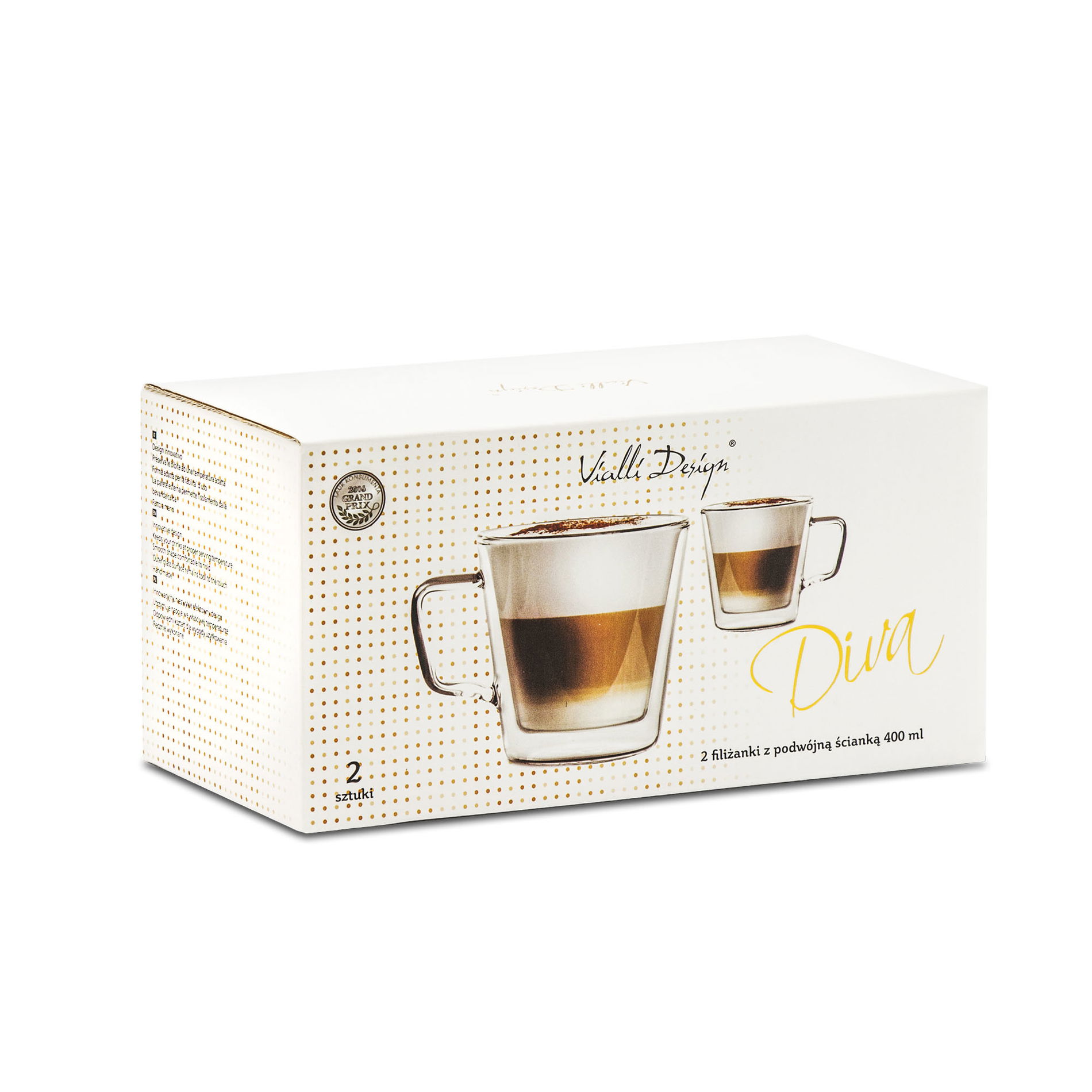 VIALLI DESIGN Diva 400 ml 2 ks - skleněné hrnky (sklenice) s dvojitými stěnami