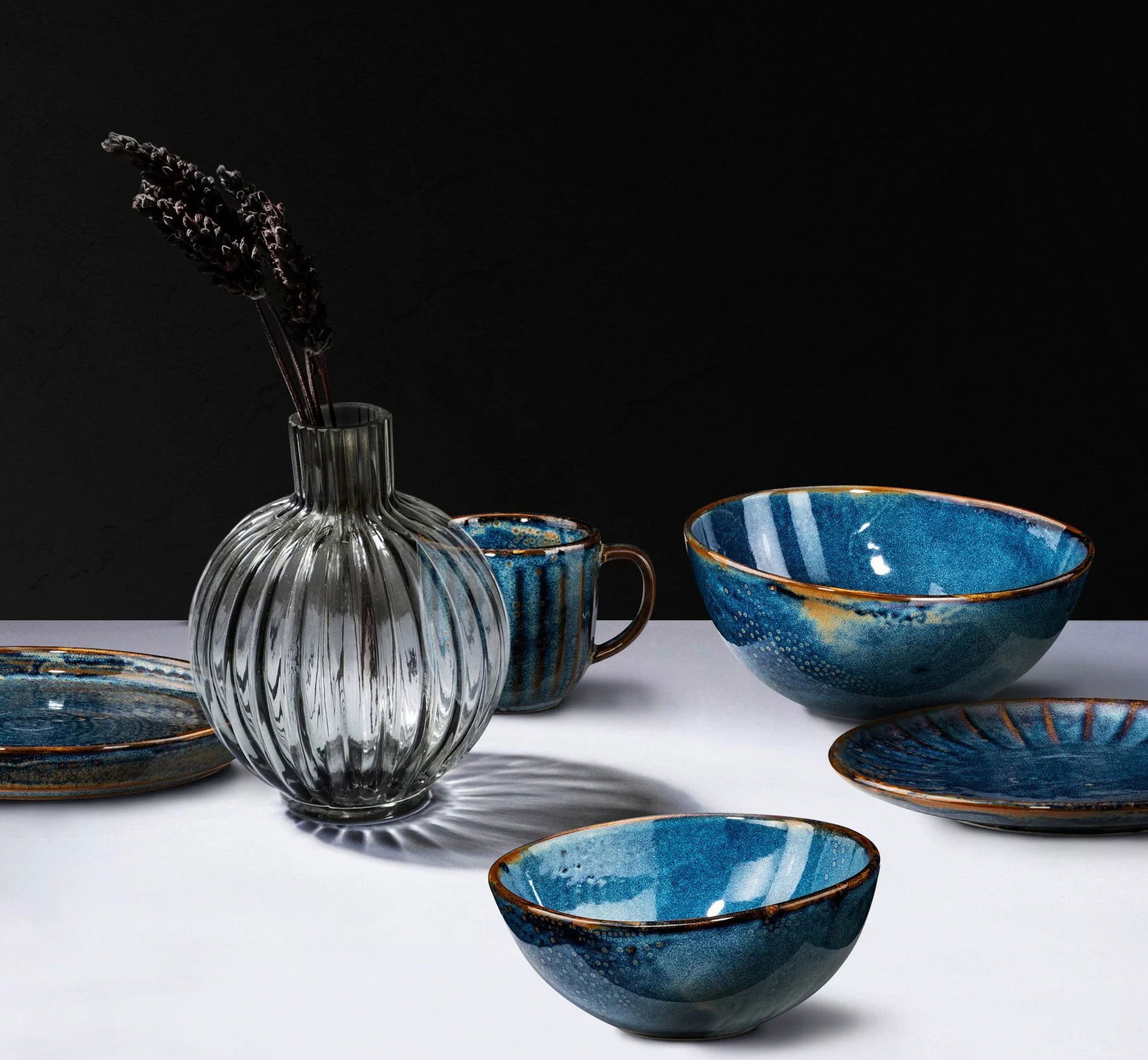 VERLO Deep Blue 18 cm - talerz deserowy porcelanowy