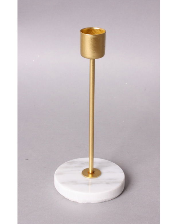 MONDEX CEDRIC MARBLE kovový svícen na noze 16,5 cm