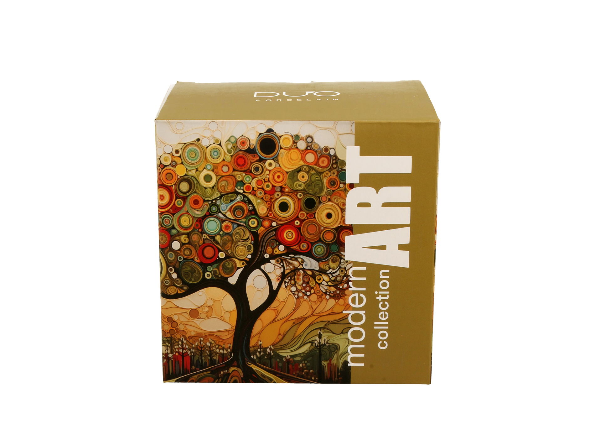 Kubek porcelanowy z zaparzaczem i pokrywką DUO MODERN TREE 450 ml
